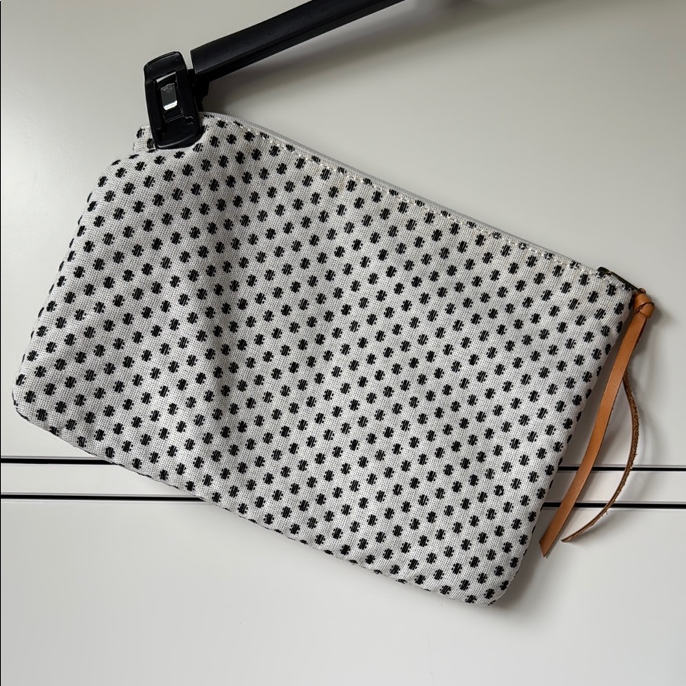 LOFT Black and White Polka Dot Clutch